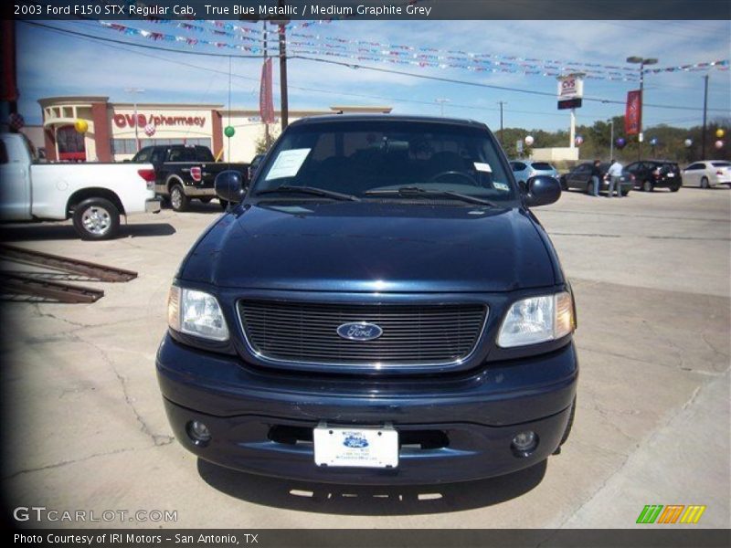 True Blue Metallic / Medium Graphite Grey 2003 Ford F150 STX Regular Cab