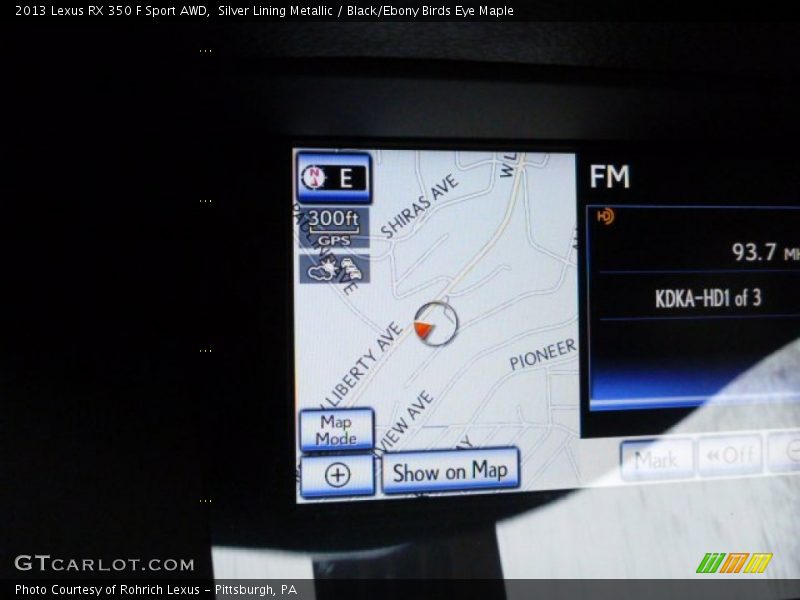 Silver Lining Metallic / Black/Ebony Birds Eye Maple 2013 Lexus RX 350 F Sport AWD