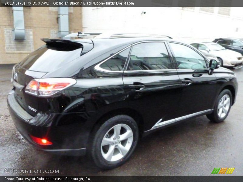 Obsidian Black / Black/Ebony Birds Eye Maple 2013 Lexus RX 350 AWD