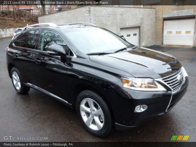 Obsidian Black / Black/Ebony Birds Eye Maple 2013 Lexus RX 350 AWD
