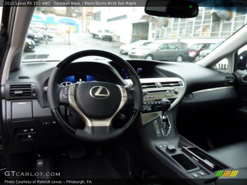 Obsidian Black / Black/Ebony Birds Eye Maple 2013 Lexus RX 350 AWD