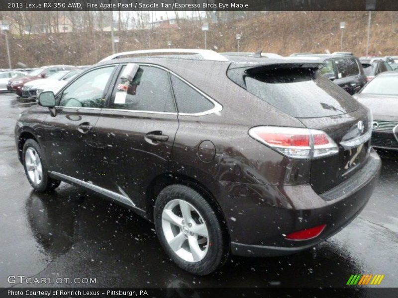 Fire Agate Pearl / Saddle Tan/Espresso Birds Eye Maple 2013 Lexus RX 350 AWD