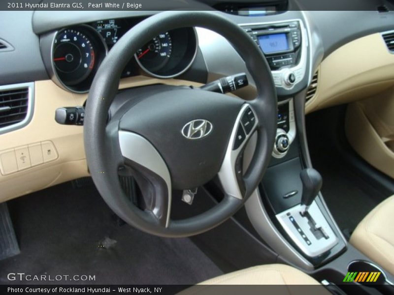 Pearl White / Beige 2011 Hyundai Elantra GLS