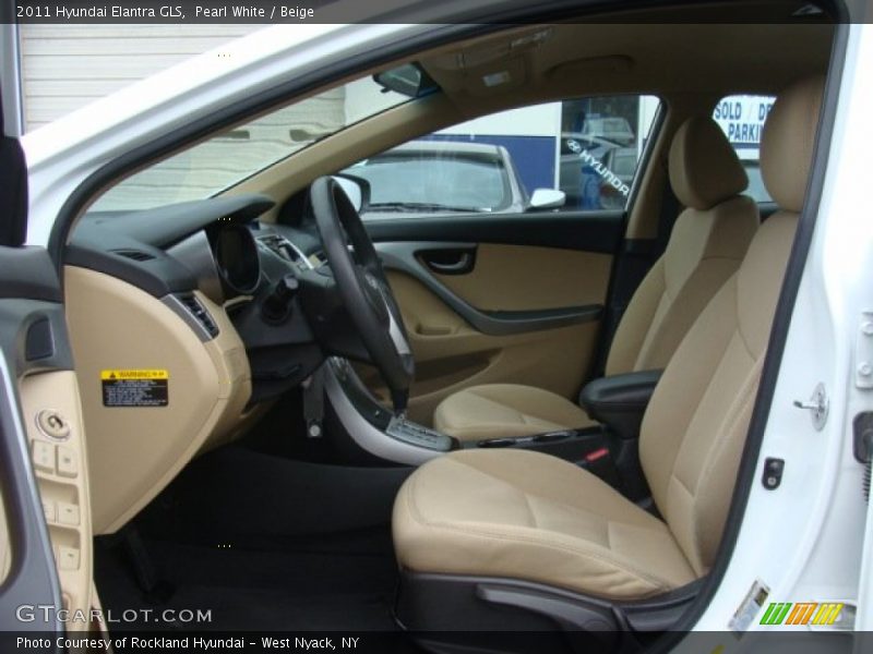 Pearl White / Beige 2011 Hyundai Elantra GLS