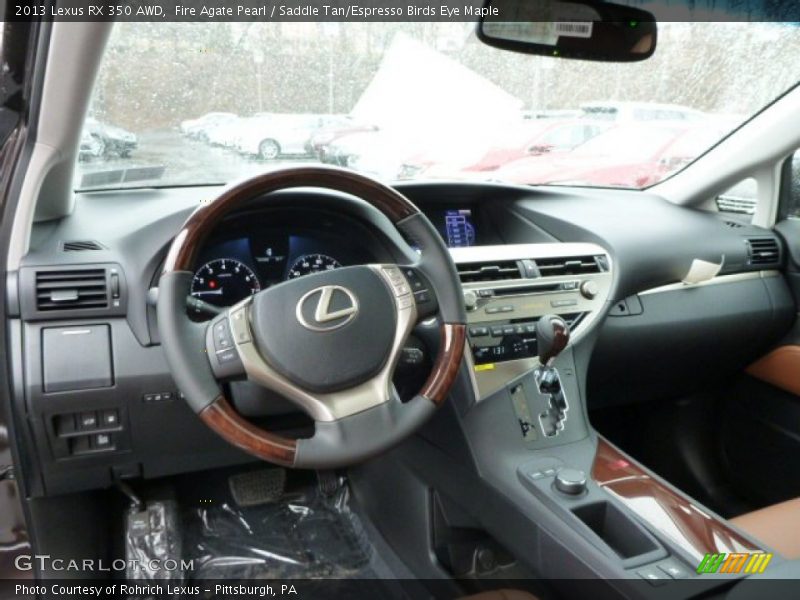 Fire Agate Pearl / Saddle Tan/Espresso Birds Eye Maple 2013 Lexus RX 350 AWD