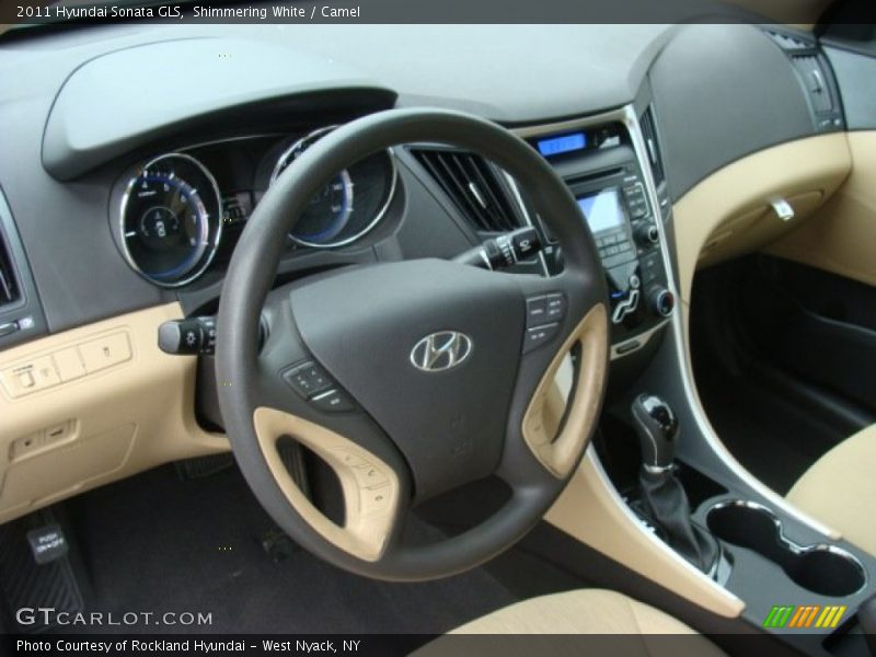 Shimmering White / Camel 2011 Hyundai Sonata GLS