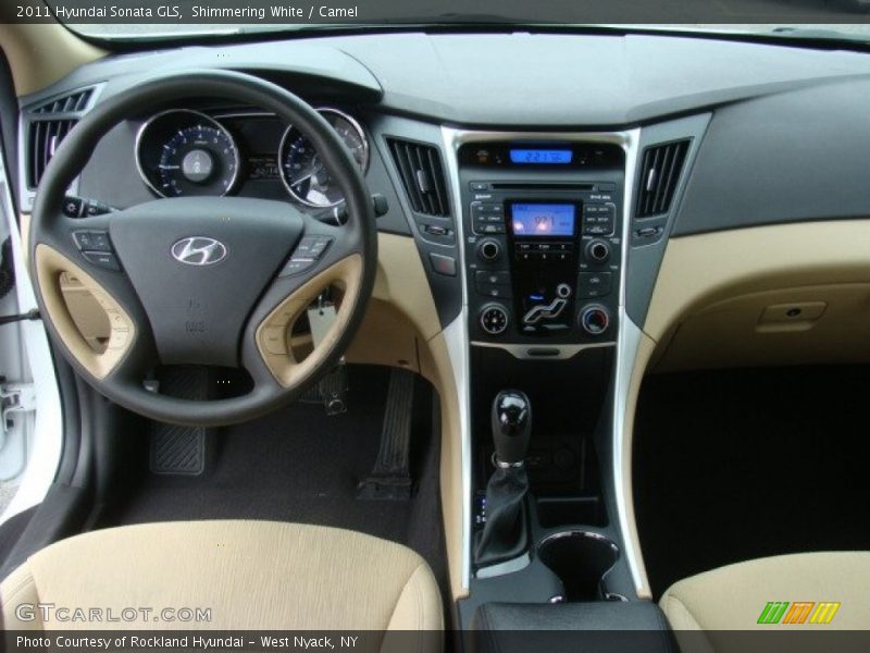 Shimmering White / Camel 2011 Hyundai Sonata GLS