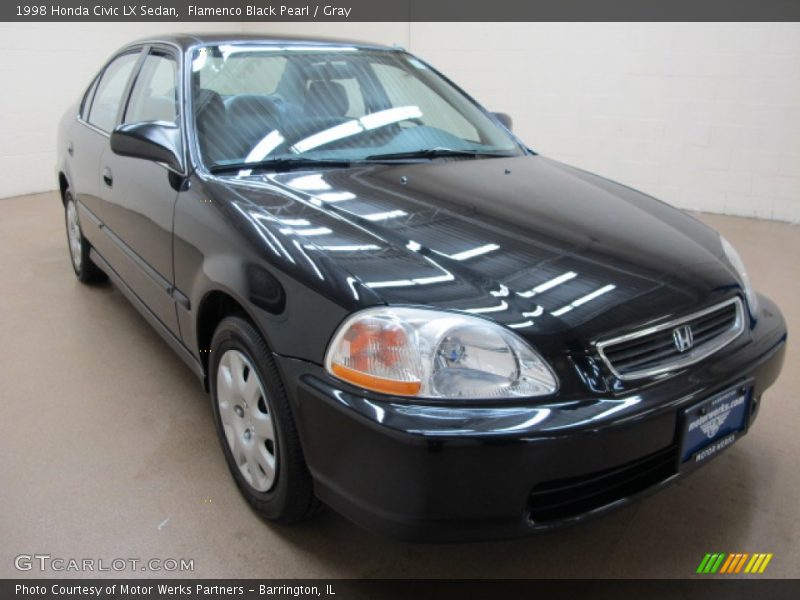 Flamenco Black Pearl / Gray 1998 Honda Civic LX Sedan