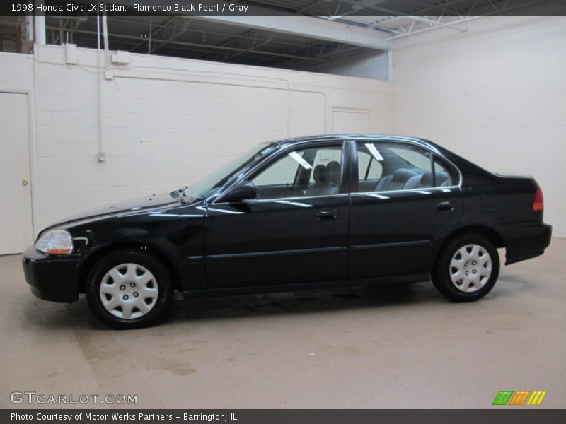 Flamenco Black Pearl / Gray 1998 Honda Civic LX Sedan