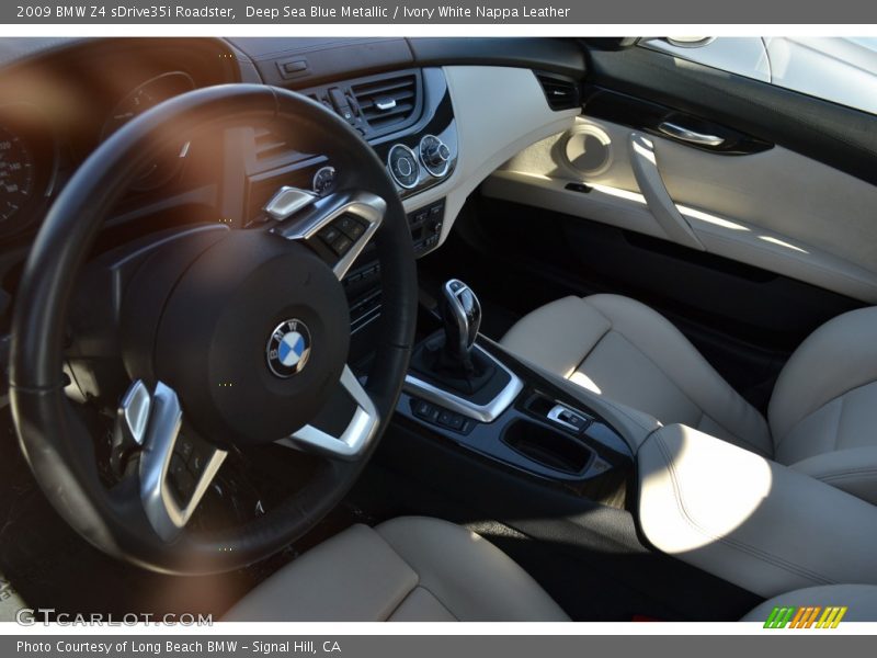 Deep Sea Blue Metallic / Ivory White Nappa Leather 2009 BMW Z4 sDrive35i Roadster