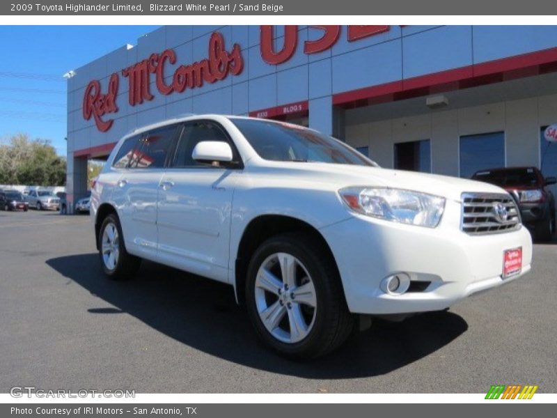 Blizzard White Pearl / Sand Beige 2009 Toyota Highlander Limited