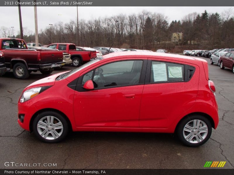 Salsa (Red) / Silver/Silver 2013 Chevrolet Spark LT