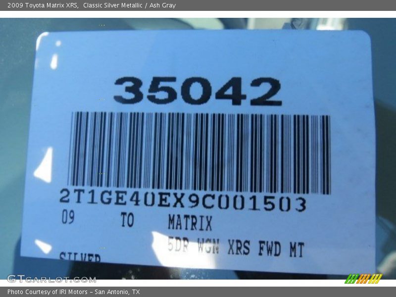 Classic Silver Metallic / Ash Gray 2009 Toyota Matrix XRS