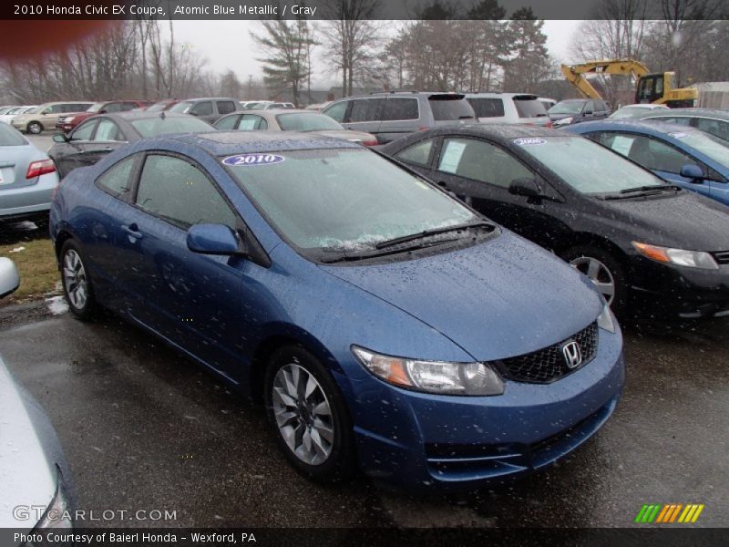 Atomic Blue Metallic / Gray 2010 Honda Civic EX Coupe