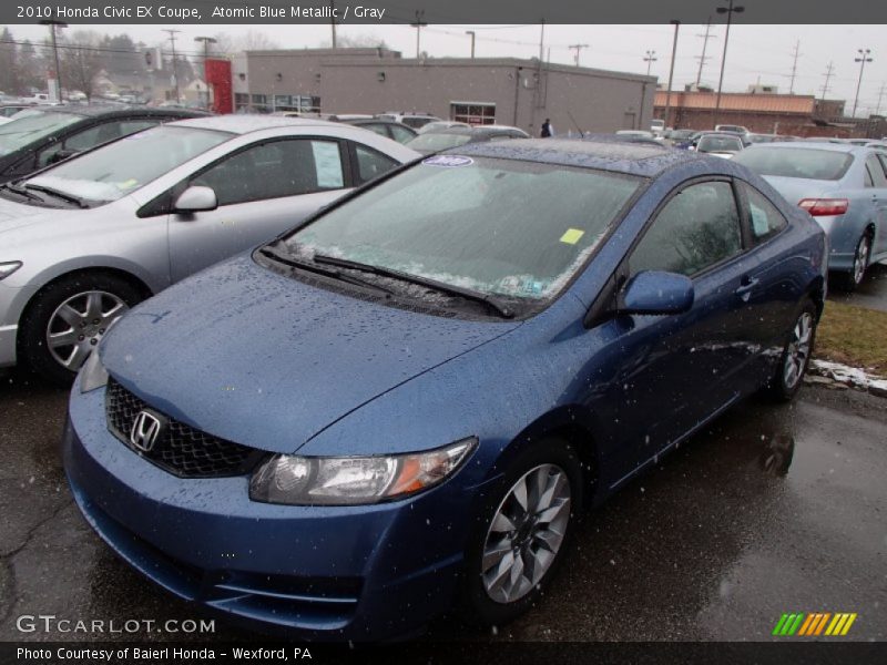 Atomic Blue Metallic / Gray 2010 Honda Civic EX Coupe