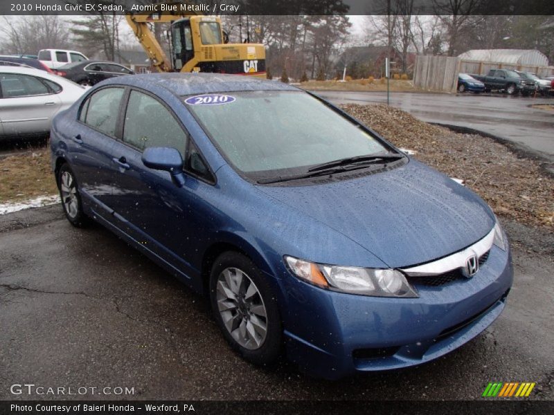 Atomic Blue Metallic / Gray 2010 Honda Civic EX Sedan