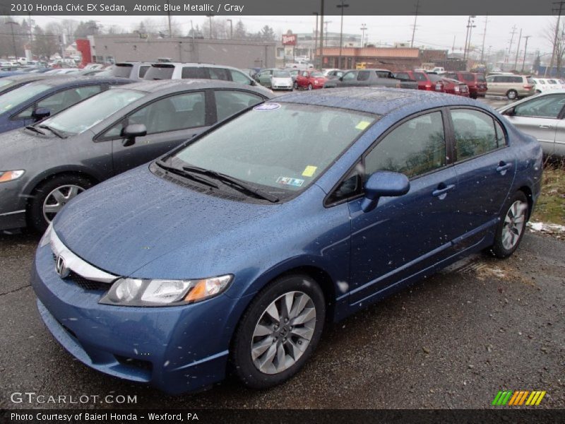 Atomic Blue Metallic / Gray 2010 Honda Civic EX Sedan