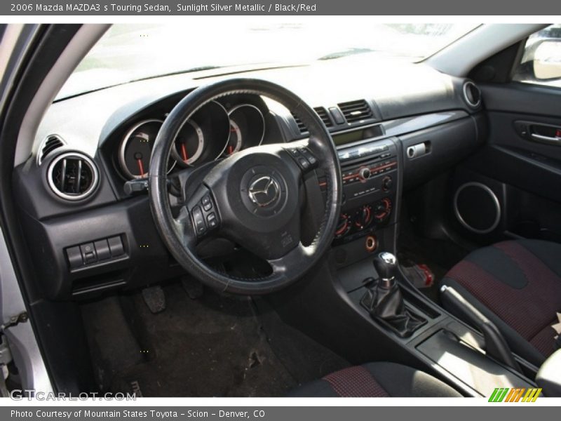 Sunlight Silver Metallic / Black/Red 2006 Mazda MAZDA3 s Touring Sedan
