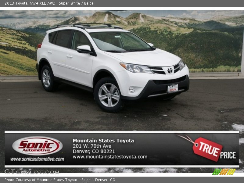 Super White / Beige 2013 Toyota RAV4 XLE AWD