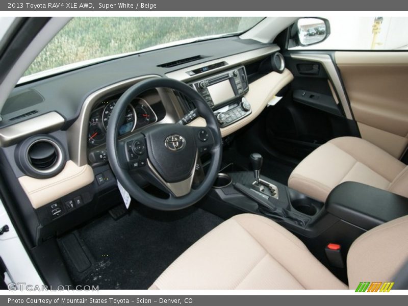 Super White / Beige 2013 Toyota RAV4 XLE AWD