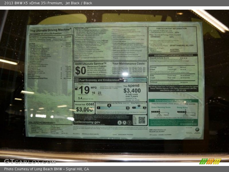 Jet Black / Black 2013 BMW X5 xDrive 35i Premium