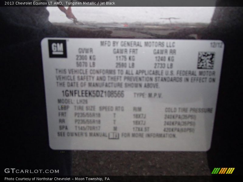 Tungsten Metallic / Jet Black 2013 Chevrolet Equinox LT AWD