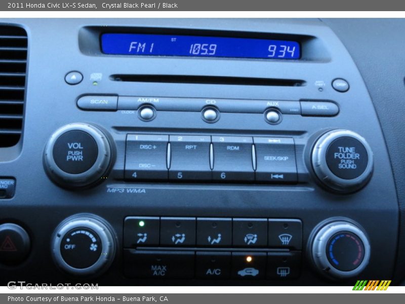 Crystal Black Pearl / Black 2011 Honda Civic LX-S Sedan