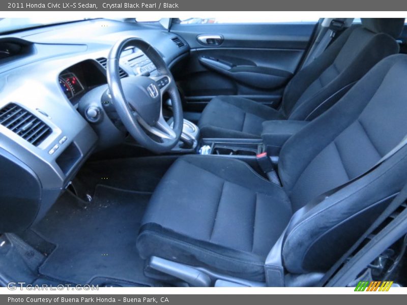 Crystal Black Pearl / Black 2011 Honda Civic LX-S Sedan
