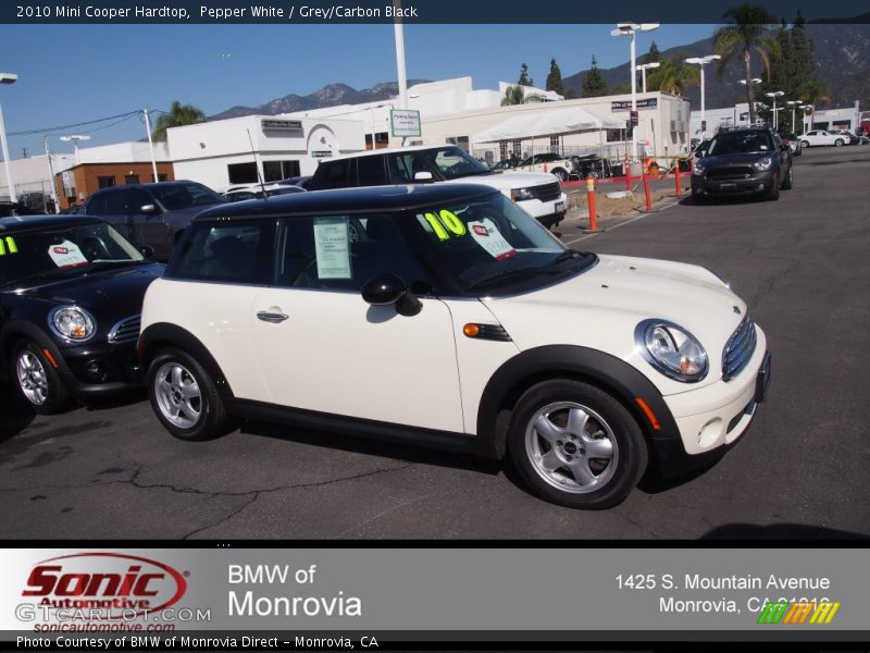 Pepper White / Grey/Carbon Black 2010 Mini Cooper Hardtop