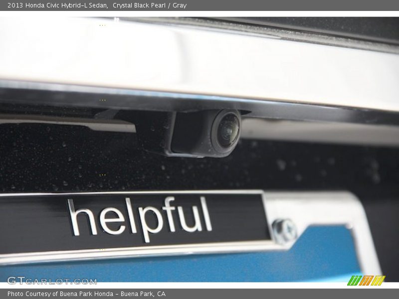 Crystal Black Pearl / Gray 2013 Honda Civic Hybrid-L Sedan