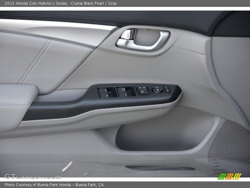Crystal Black Pearl / Gray 2013 Honda Civic Hybrid-L Sedan