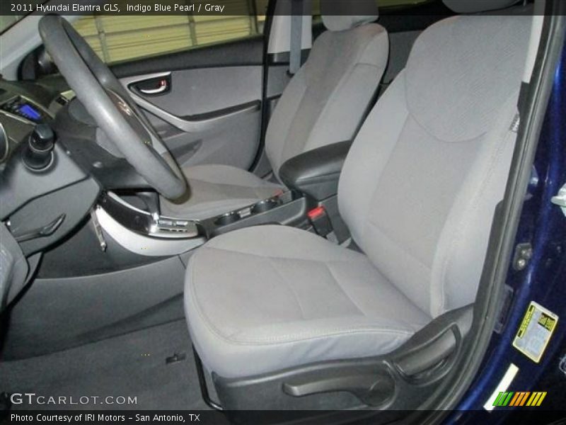 Indigo Blue Pearl / Gray 2011 Hyundai Elantra GLS