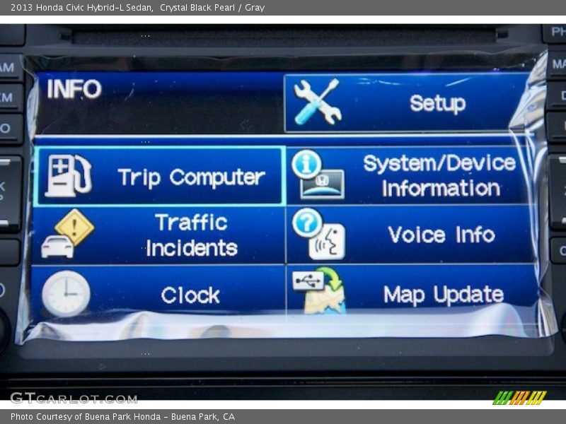Crystal Black Pearl / Gray 2013 Honda Civic Hybrid-L Sedan