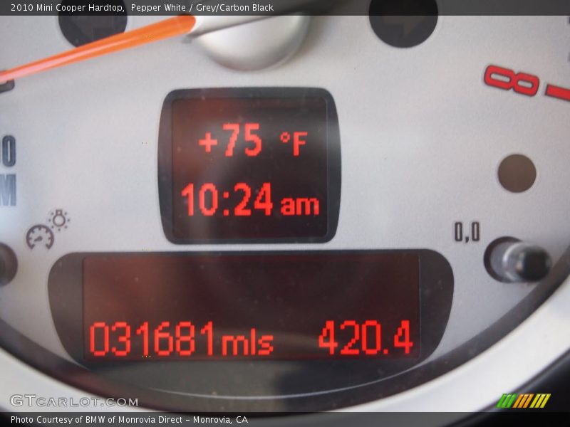 Pepper White / Grey/Carbon Black 2010 Mini Cooper Hardtop