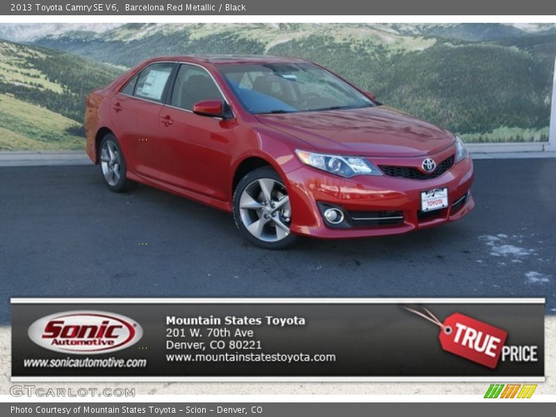 Barcelona Red Metallic / Black 2013 Toyota Camry SE V6