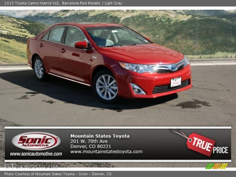 Barcelona Red Metallic / Light Gray 2013 Toyota Camry Hybrid XLE