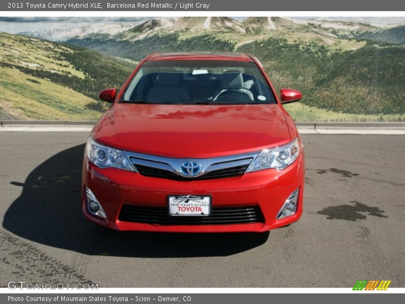 Barcelona Red Metallic / Light Gray 2013 Toyota Camry Hybrid XLE