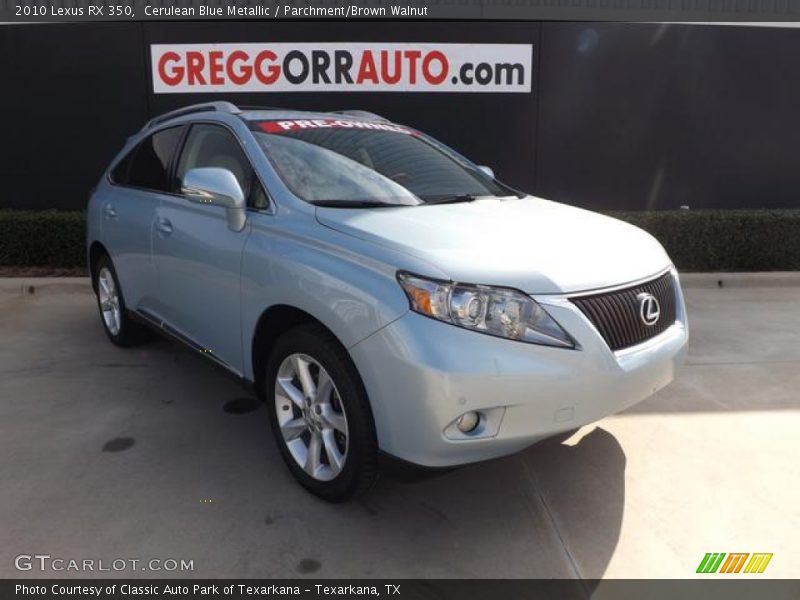 Cerulean Blue Metallic / Parchment/Brown Walnut 2010 Lexus RX 350