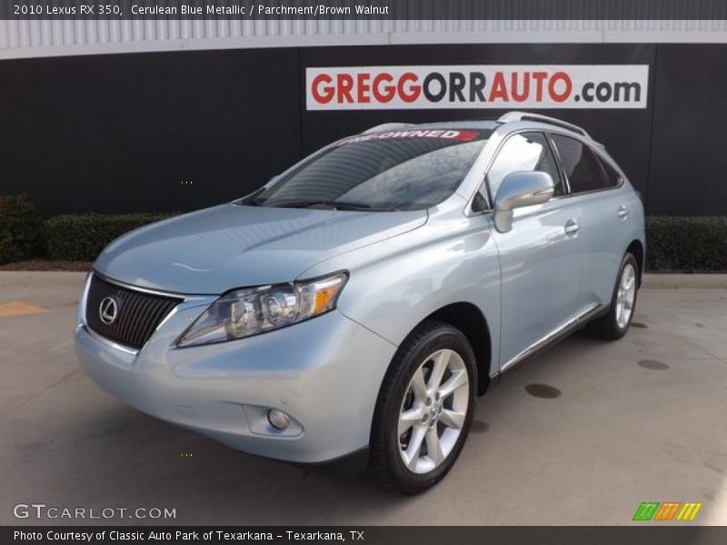 Cerulean Blue Metallic / Parchment/Brown Walnut 2010 Lexus RX 350
