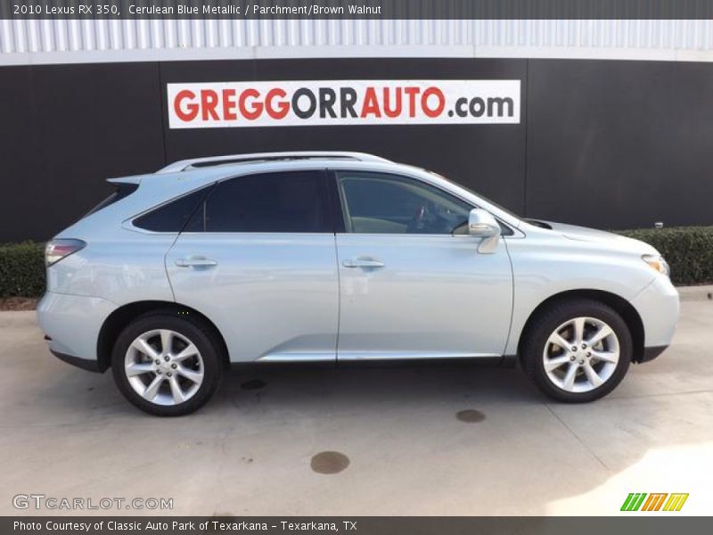 Cerulean Blue Metallic / Parchment/Brown Walnut 2010 Lexus RX 350