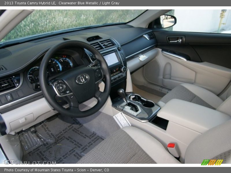Clearwater Blue Metallic / Light Gray 2013 Toyota Camry Hybrid LE