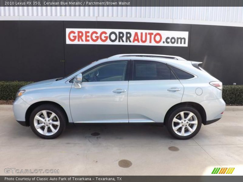 Cerulean Blue Metallic / Parchment/Brown Walnut 2010 Lexus RX 350