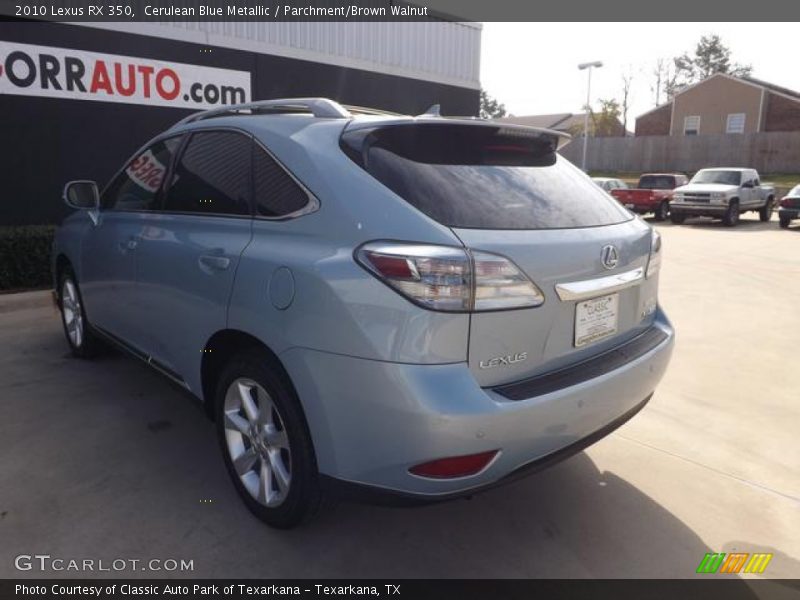 Cerulean Blue Metallic / Parchment/Brown Walnut 2010 Lexus RX 350