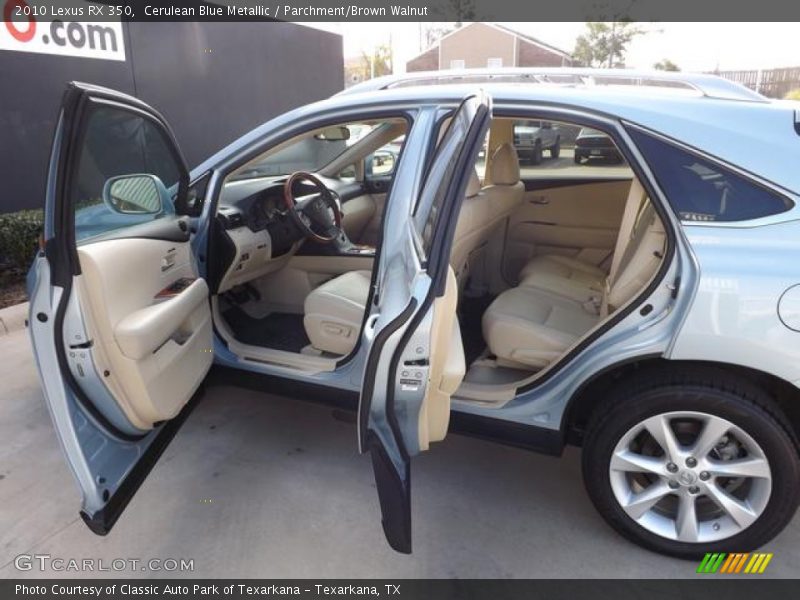Cerulean Blue Metallic / Parchment/Brown Walnut 2010 Lexus RX 350