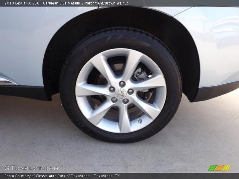 Cerulean Blue Metallic / Parchment/Brown Walnut 2010 Lexus RX 350