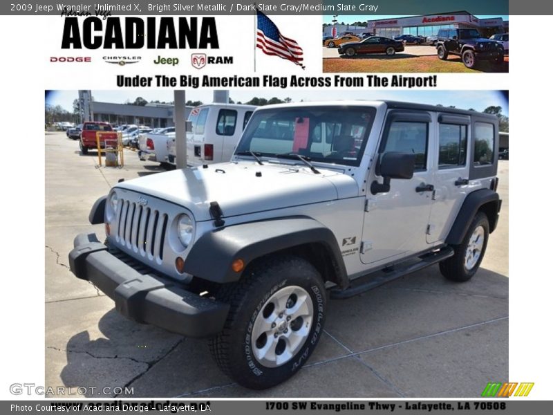 Bright Silver Metallic / Dark Slate Gray/Medium Slate Gray 2009 Jeep Wrangler Unlimited X