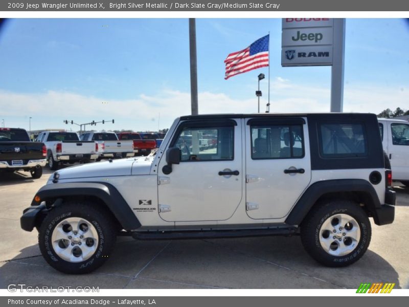 Bright Silver Metallic / Dark Slate Gray/Medium Slate Gray 2009 Jeep Wrangler Unlimited X