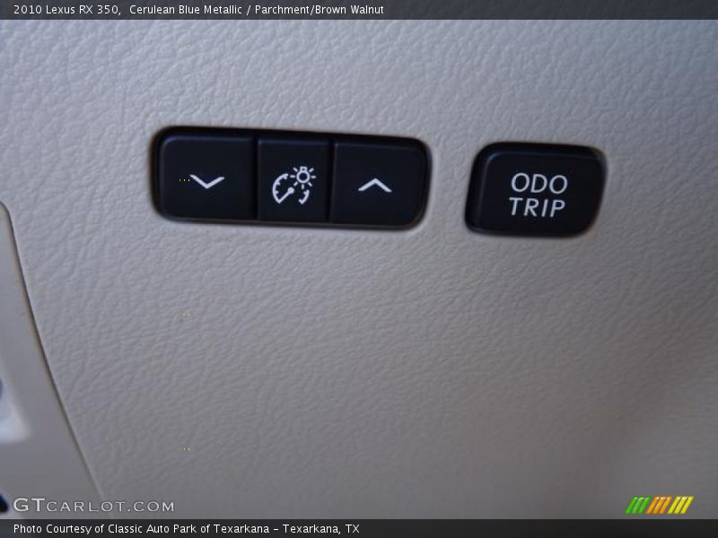 Cerulean Blue Metallic / Parchment/Brown Walnut 2010 Lexus RX 350