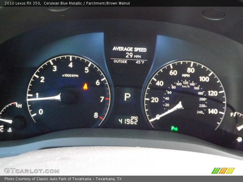 Cerulean Blue Metallic / Parchment/Brown Walnut 2010 Lexus RX 350