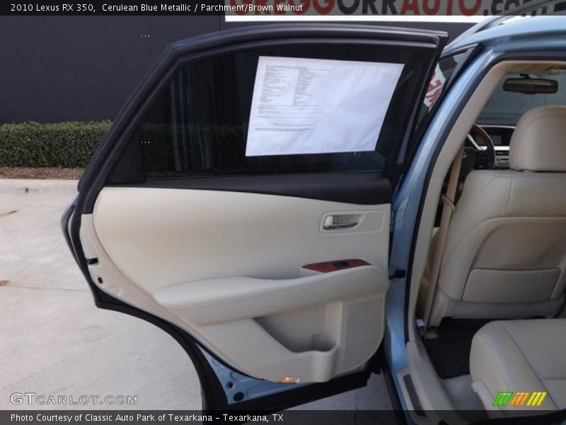 Cerulean Blue Metallic / Parchment/Brown Walnut 2010 Lexus RX 350